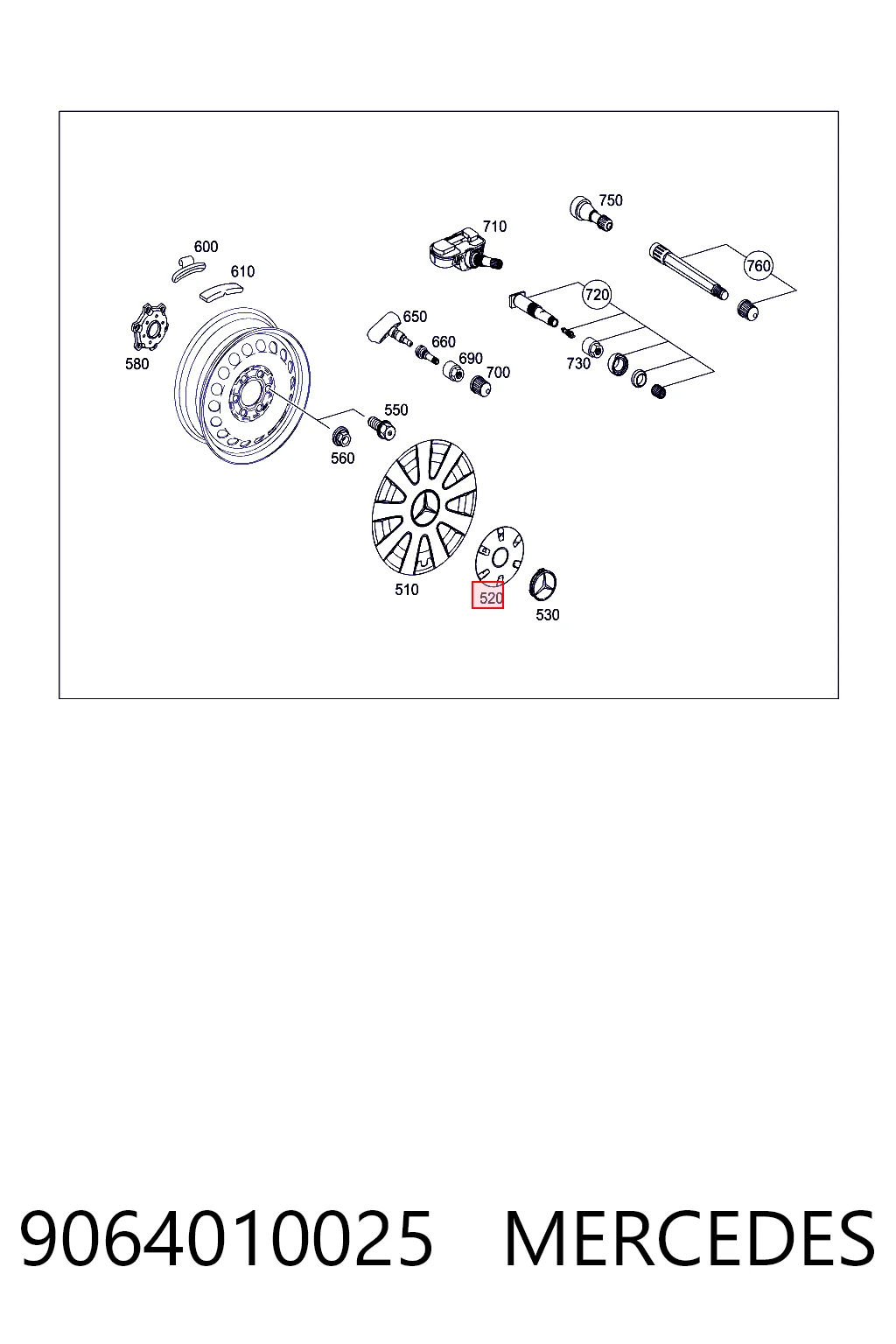 Kołpak do obręczy koła do Mercedes Sprinter II 4,6-t 906
