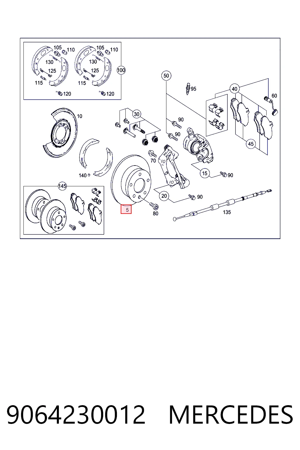 9064230012 Mercedes Tarcza hamulcowa tylna