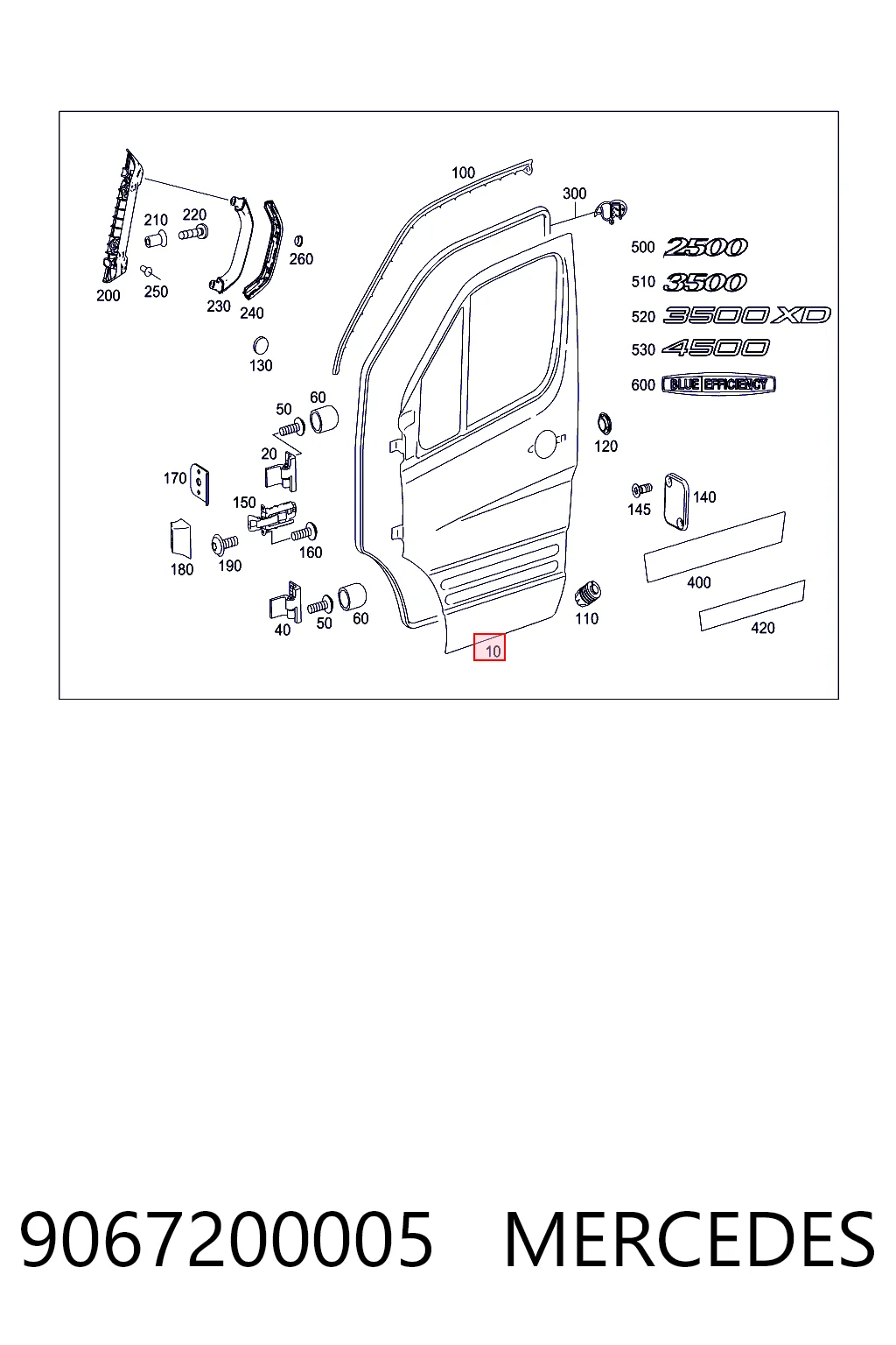 Drzwi przednie lewe do Mercedes Sprinter II 3,5-t 906