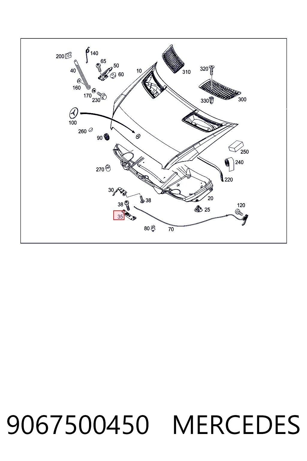 Zamek maski Mercedes Sprinter II 3,5-t awangarda (906) (2006 - 2020) cena, od 17,72 USD