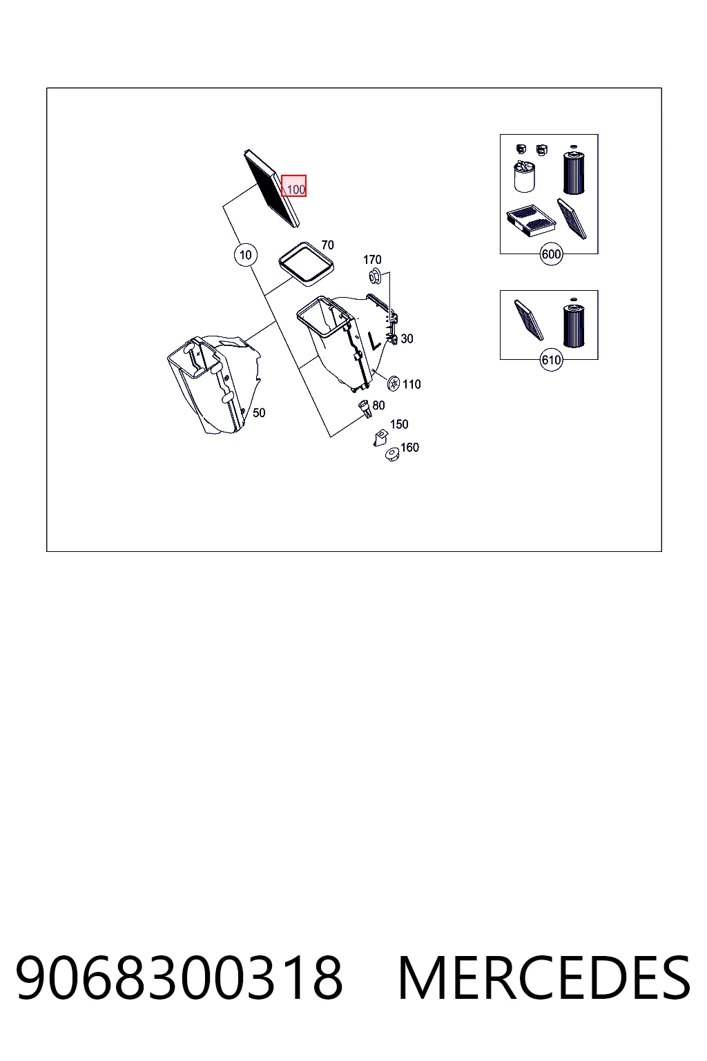 9068300318 Mercedes Filtr kabiny