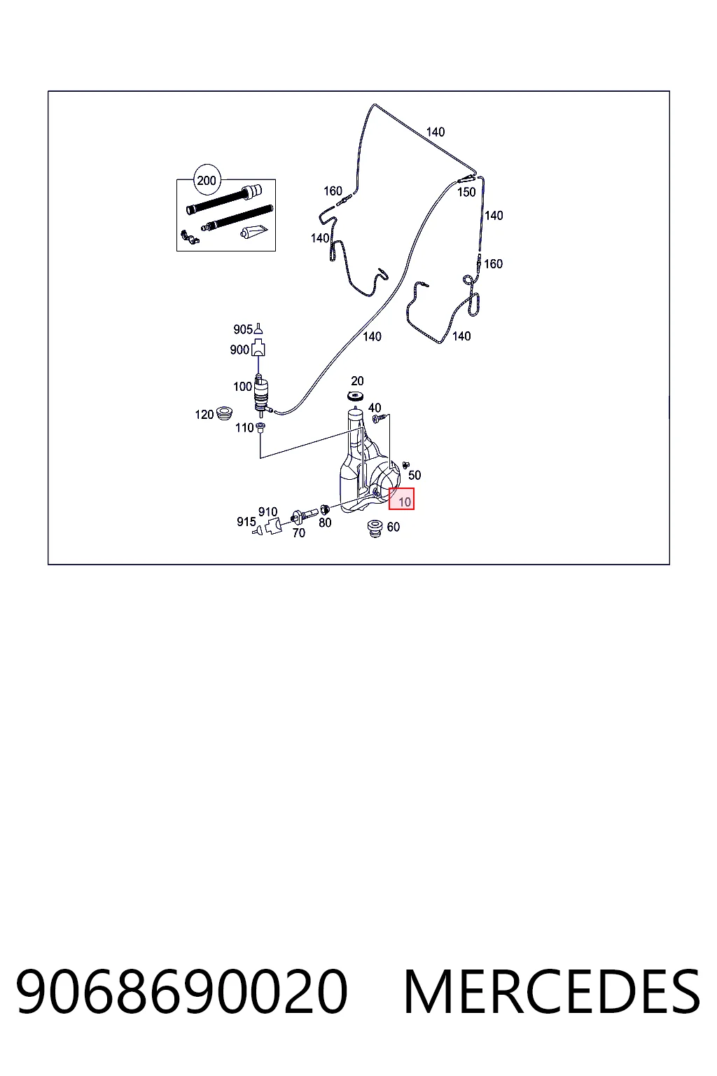 Zbiorniczek spryskiwacza szyb do Mercedes Sprinter II 3,5-t 906