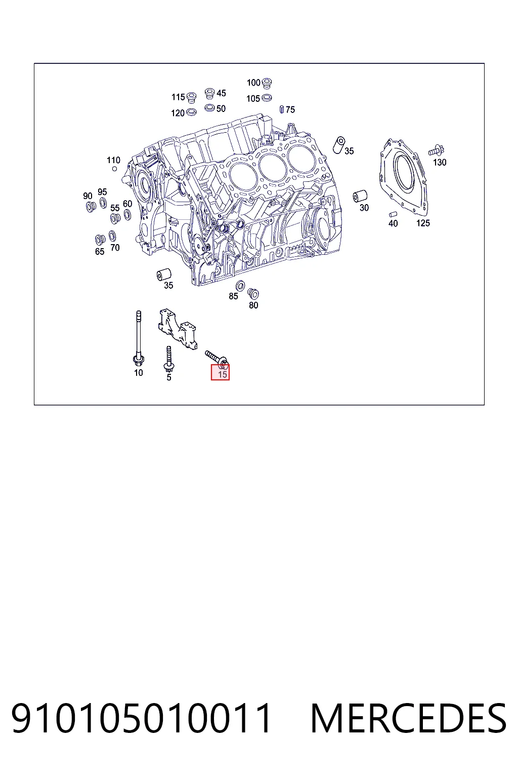 910105010011 Mercedes Śruba (nakrętka) mocowania