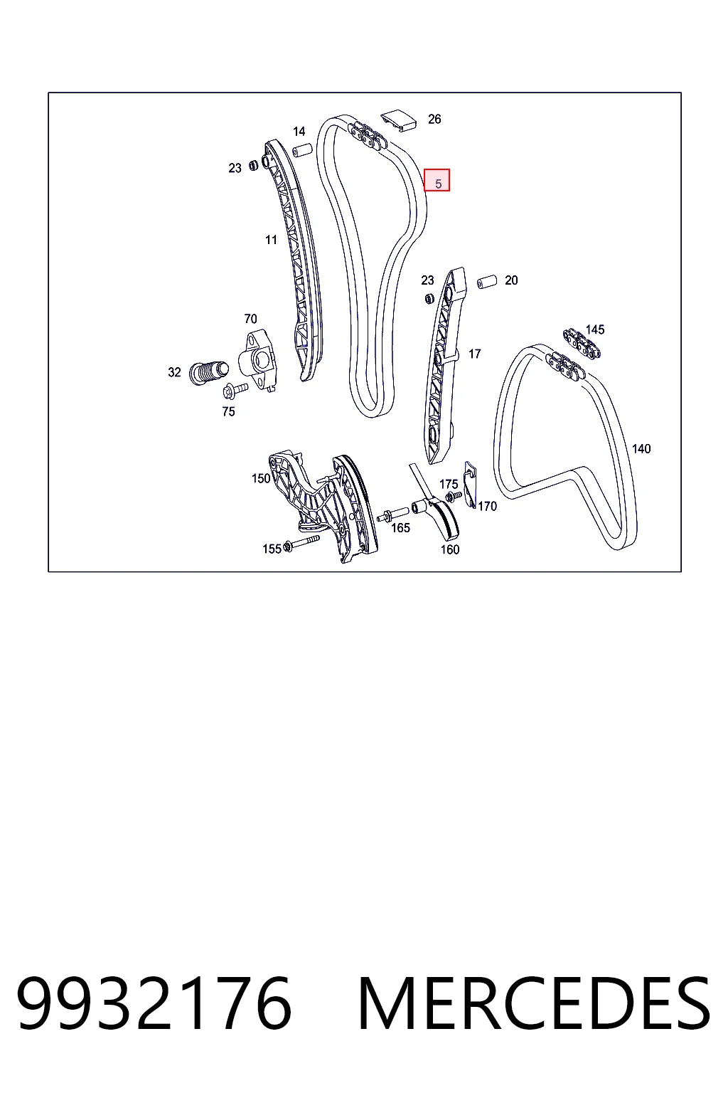 9932176 Mercedes Łańcuch rozrządu