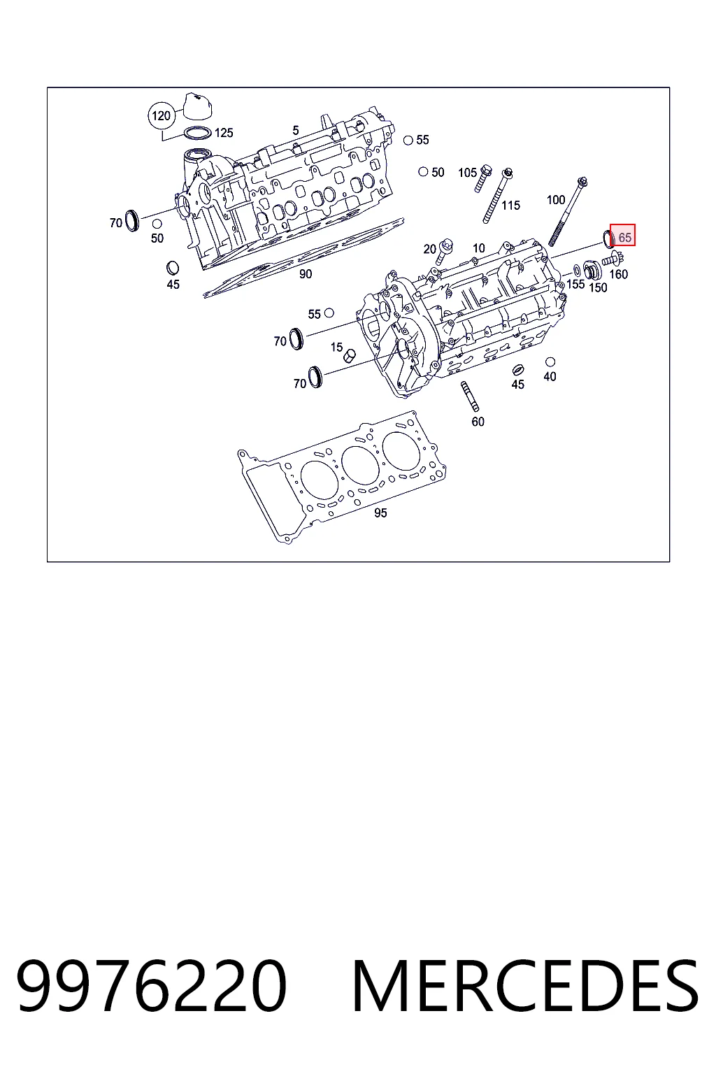 9976220 Mercedes Zaślepka głowicy cylindrów/bloku cylindrów