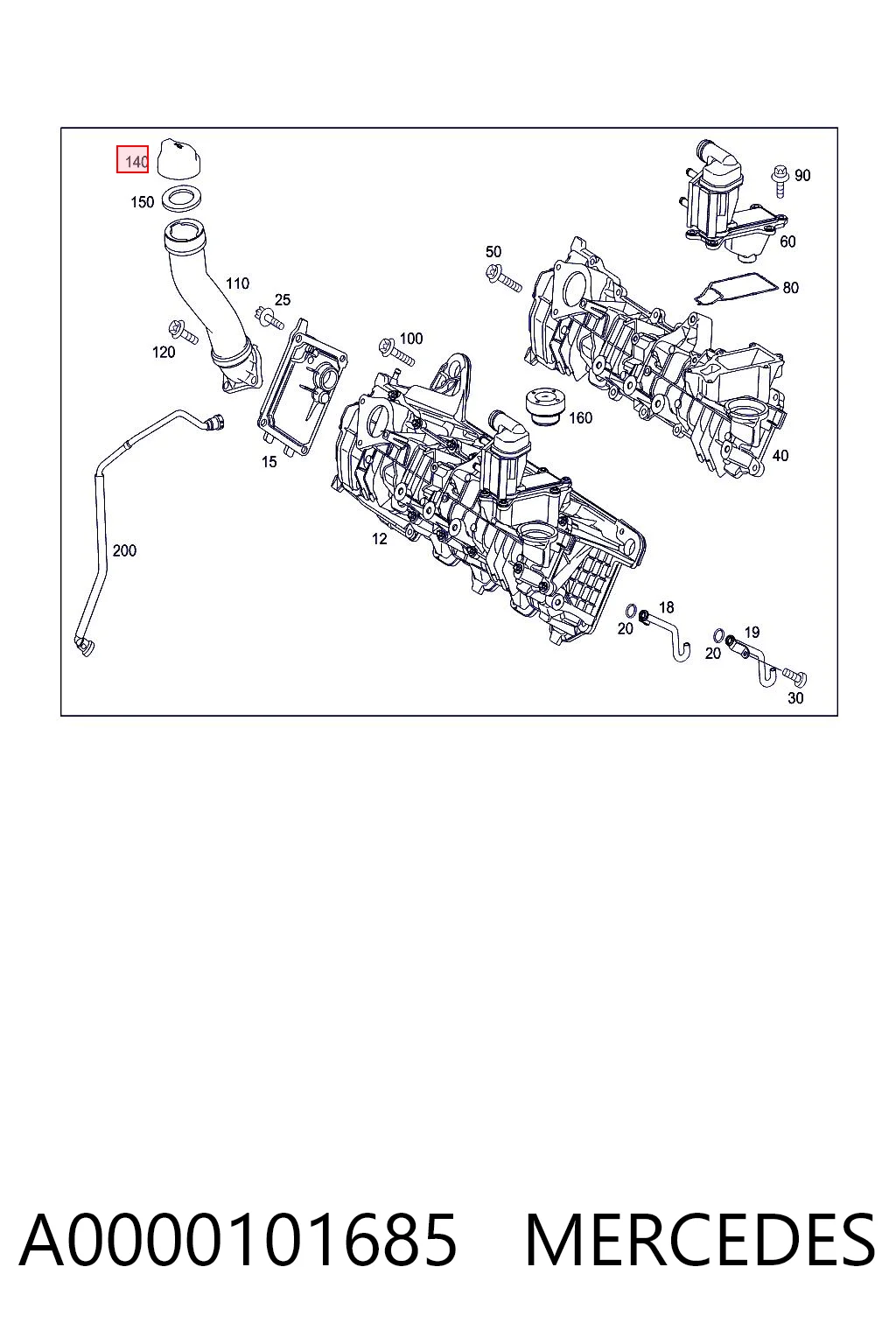 A0000101685 Mercedes Korek wlewu oleju