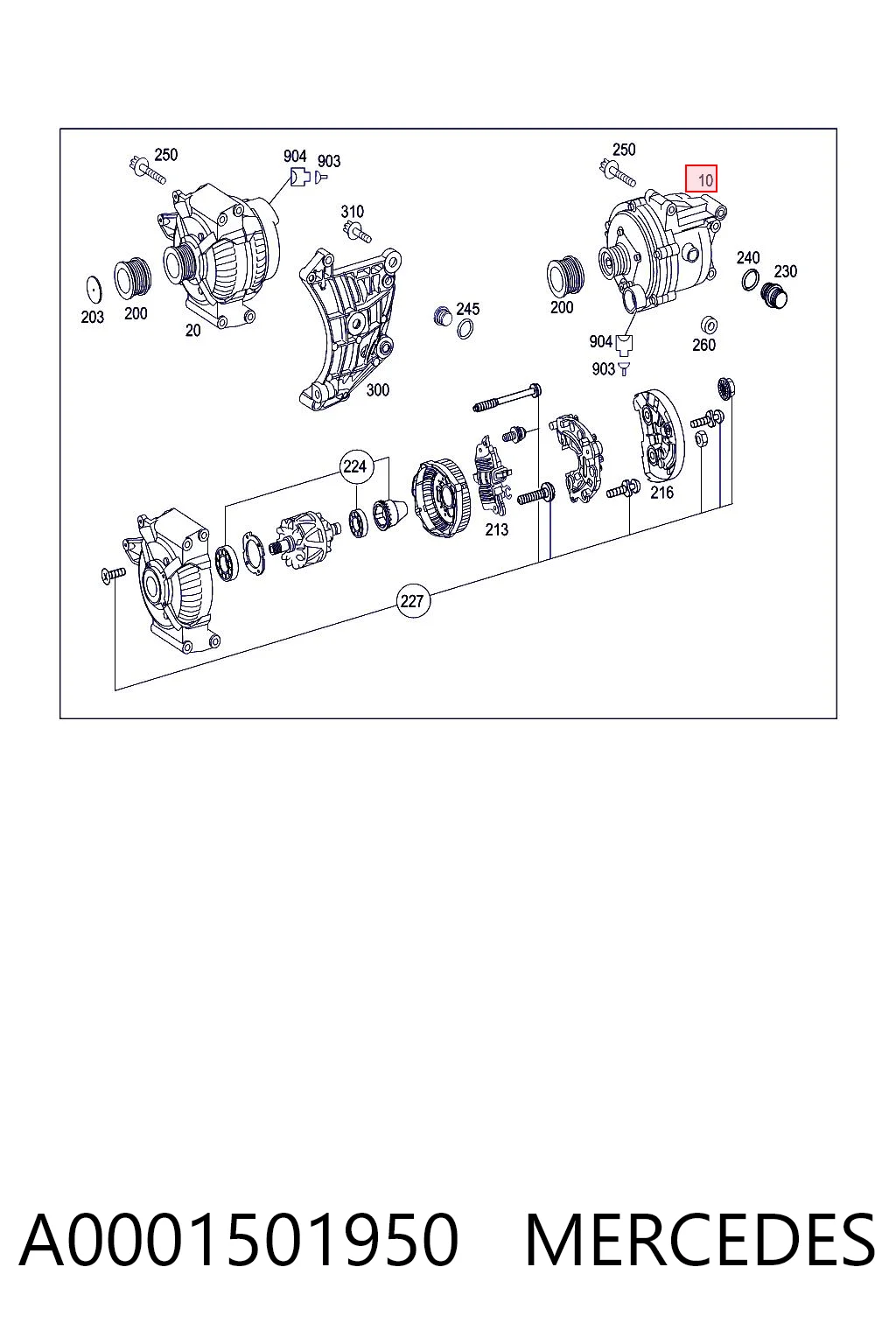 A0001501950 Mercedes Alternator