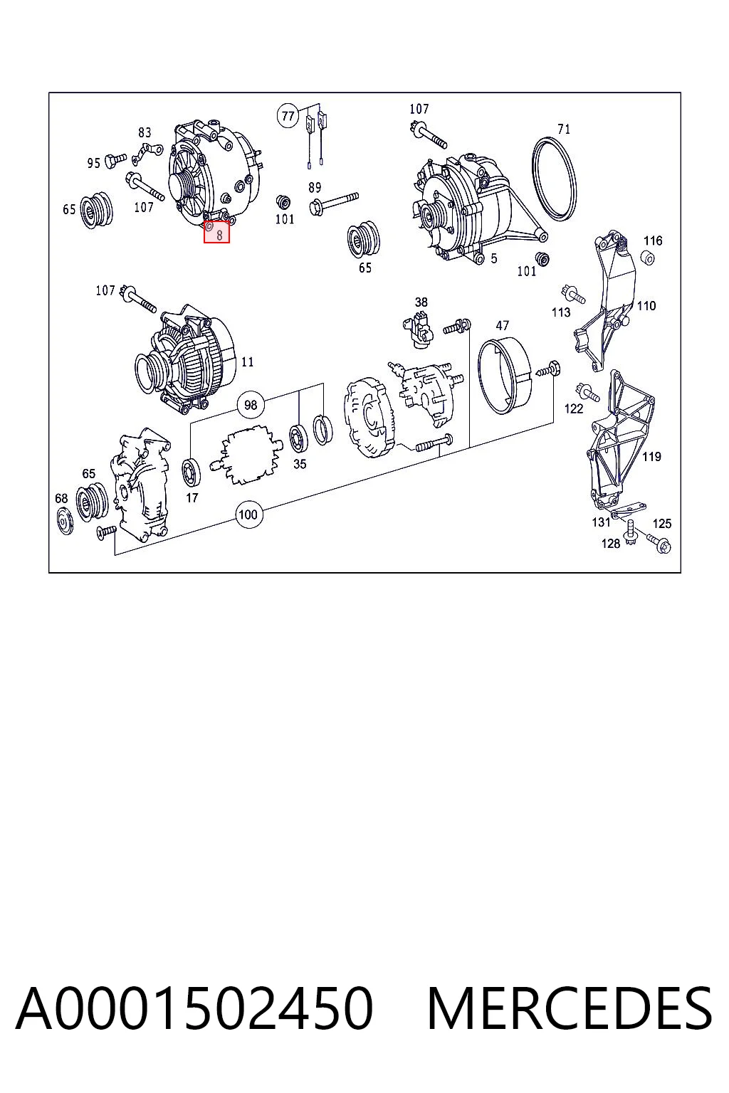 A0001502450 Mercedes Alternator
