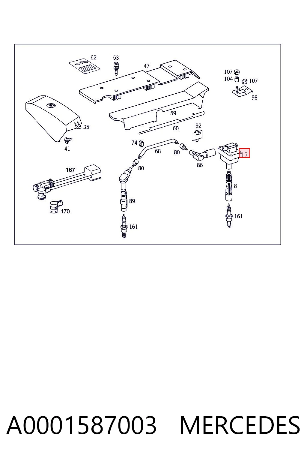 A0001587003 Mercedes Cewka zapłonowa