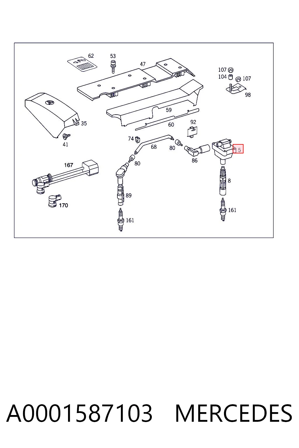 A0001587103 Mercedes Cewka zapłonowa