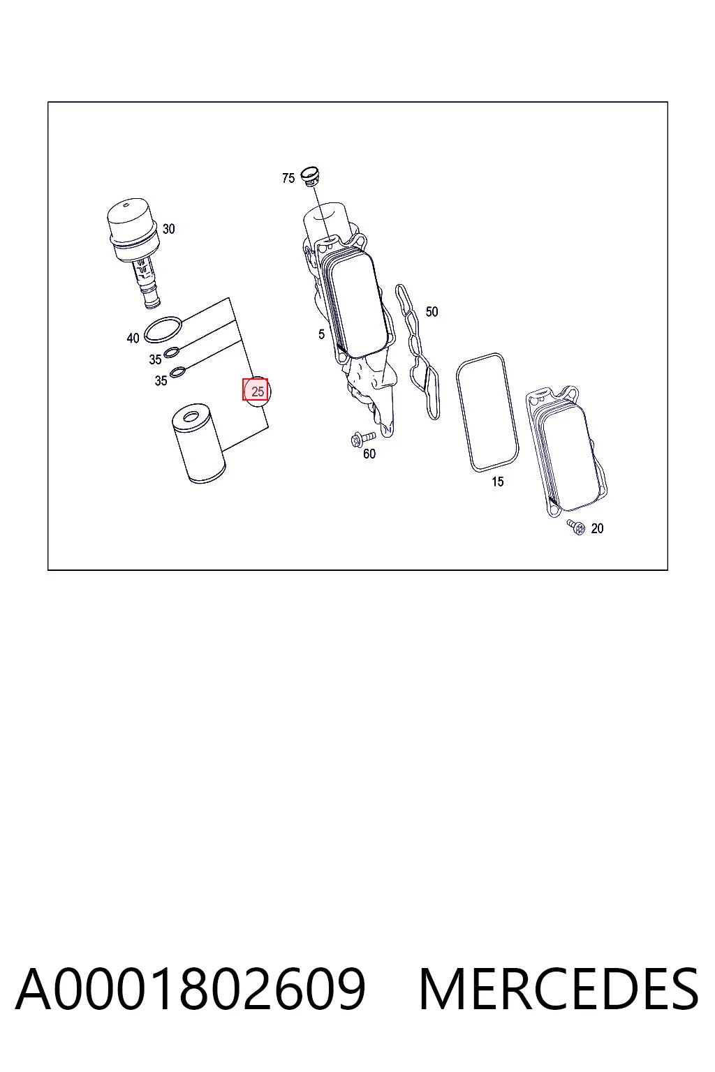 A0001802609 Mercedes Filtr oleju