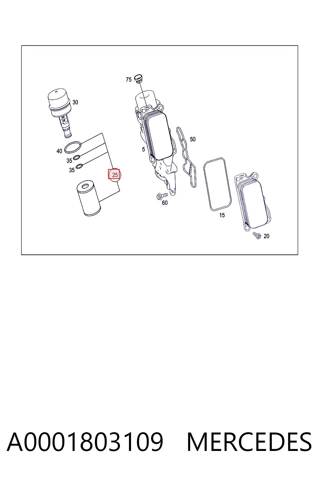 A0001803109 Mercedes Filtr oleju