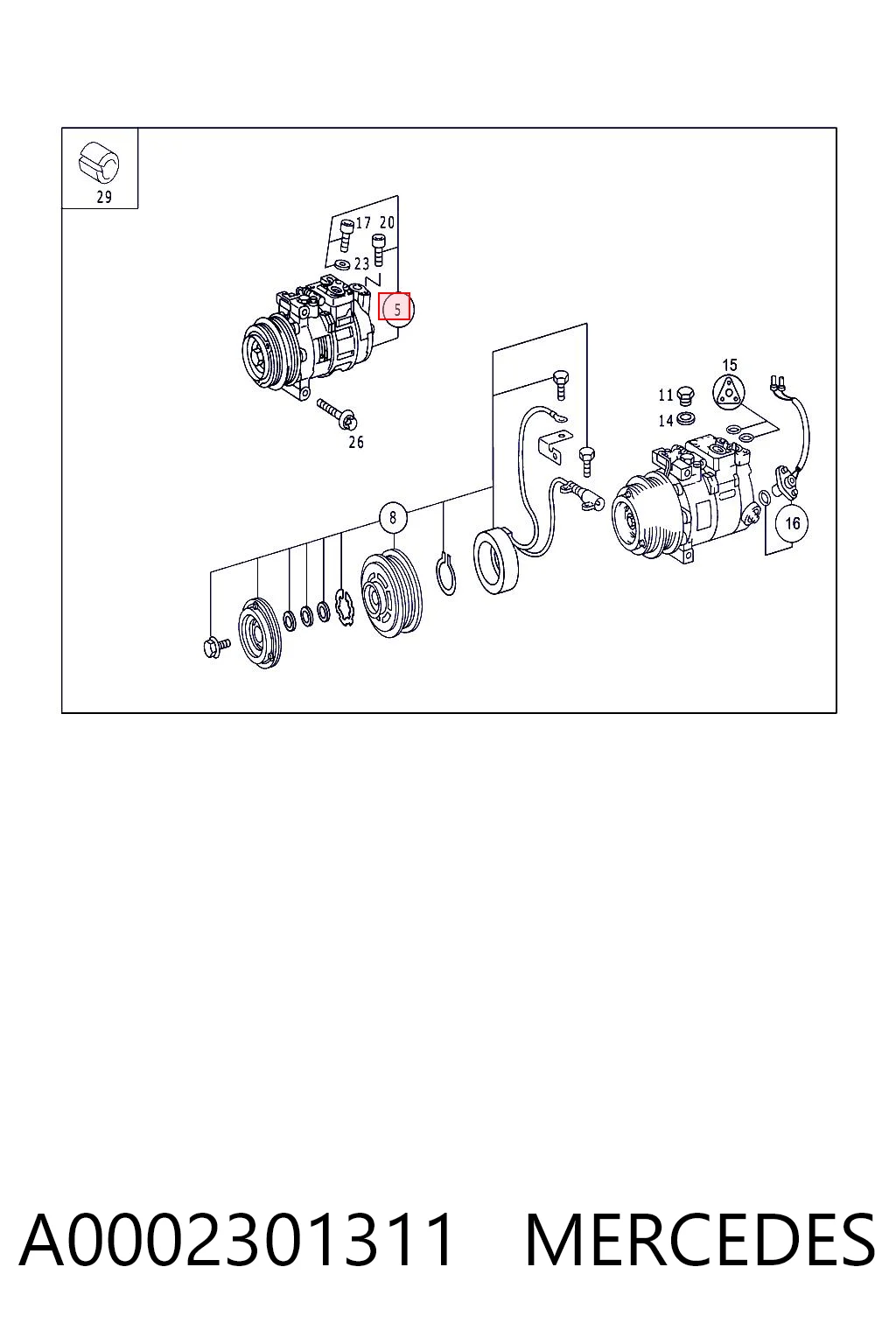A0002301311 Mercedes Sprężarka klimatyzacji