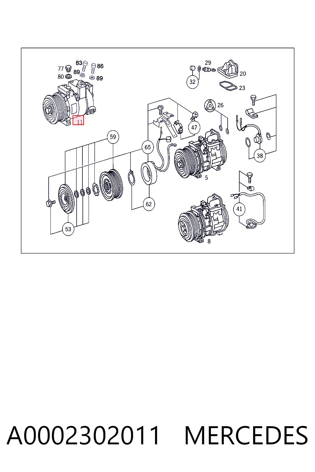 A0002302011 Mercedes Sprężarka klimatyzacji