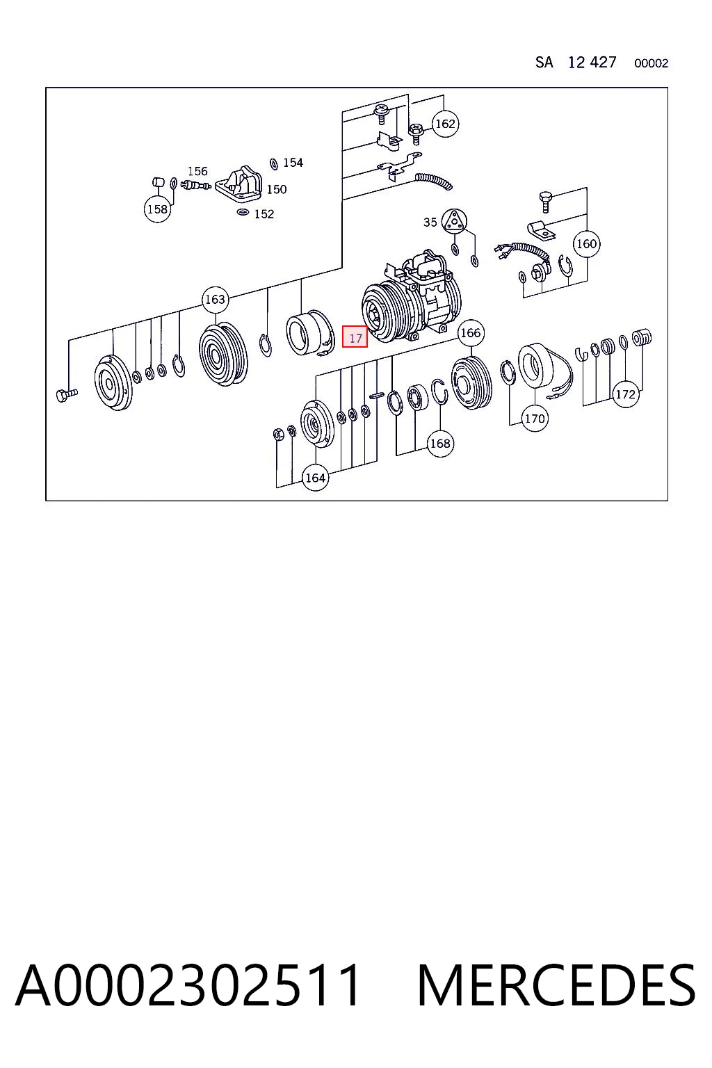 A0002302511 Mercedes Sprężarka klimatyzacji