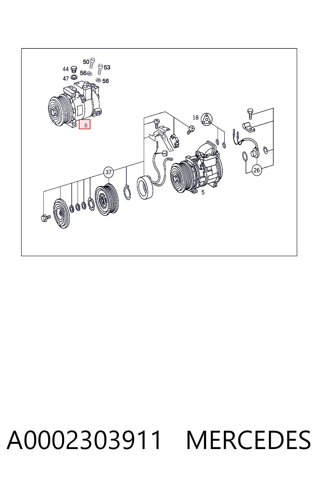 A0002303911 Mercedes Sprężarka klimatyzacji