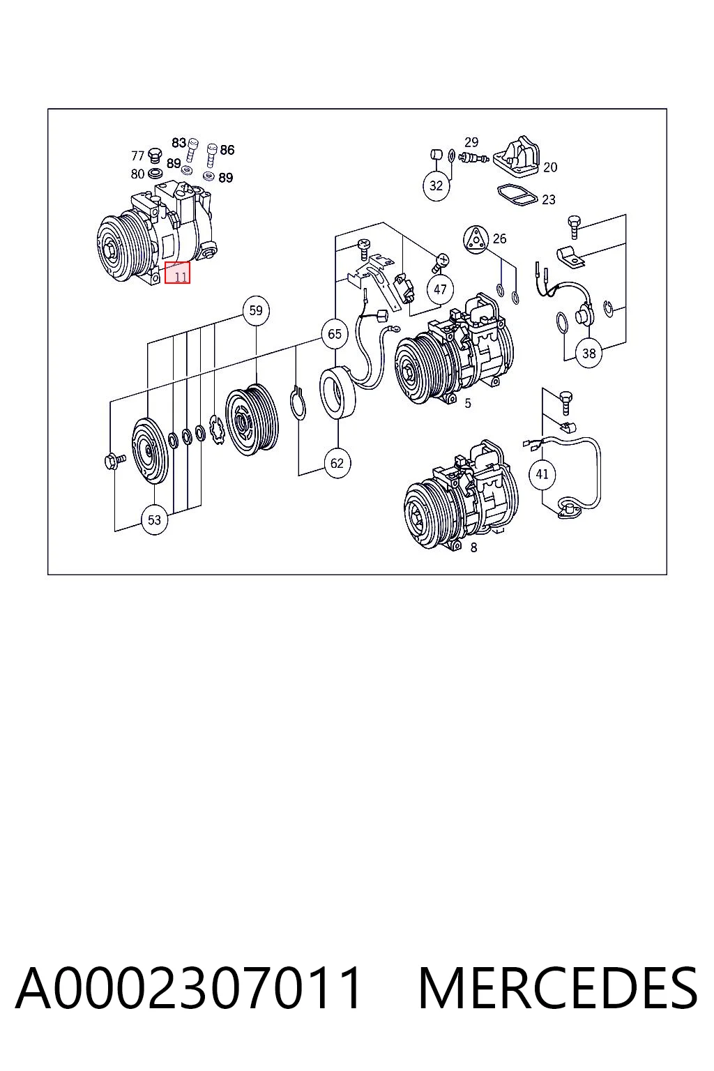 A0002307011 Mercedes Sprężarka klimatyzacji