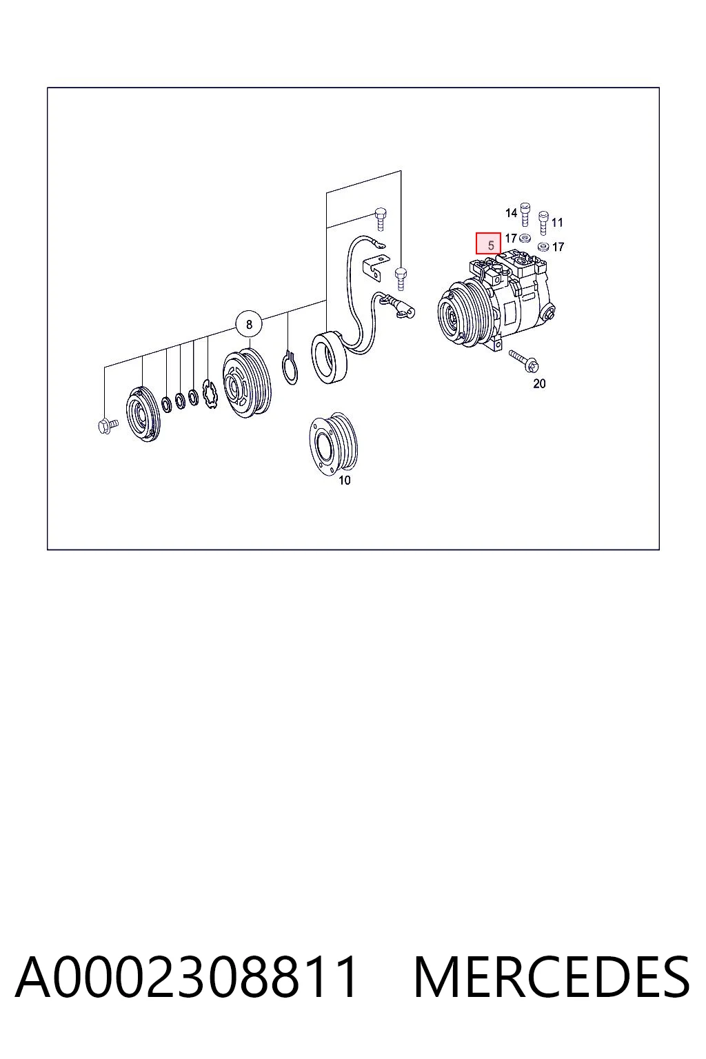 A0002308811 Mercedes Sprężarka klimatyzacji
