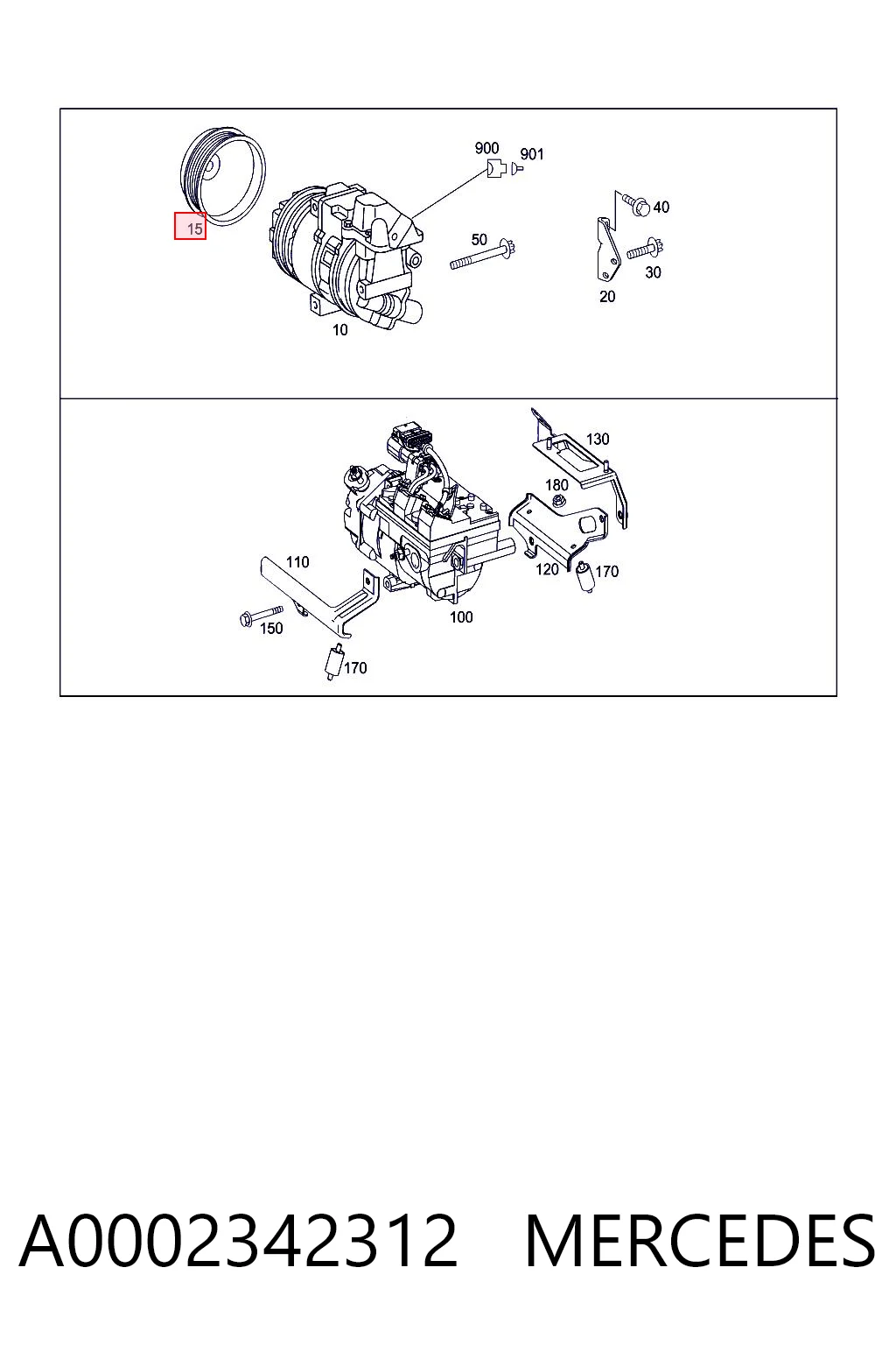 A0002342312 Mercedes Sprężarka klimatyzacji