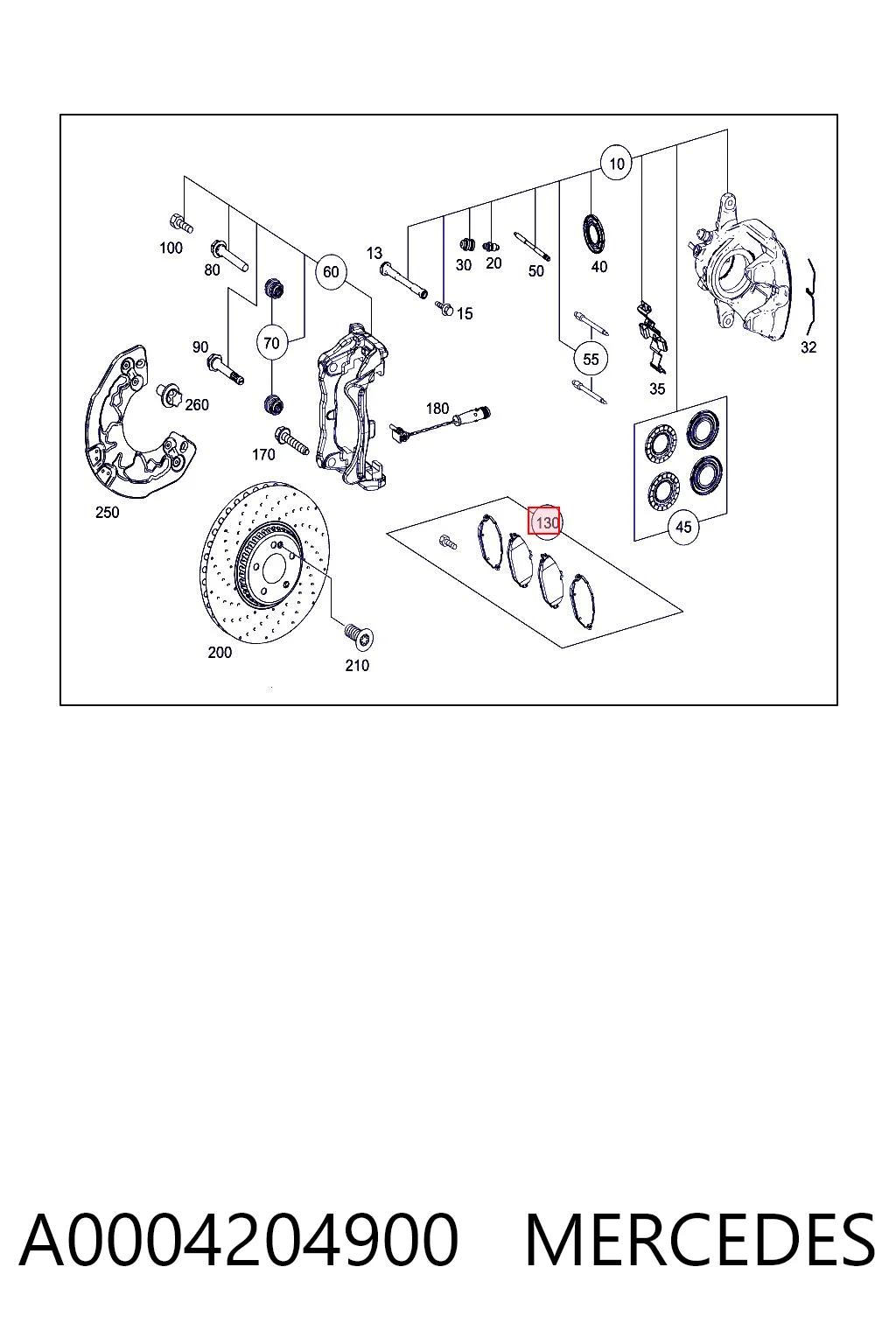 A0004204900 Mercedes Klocki hamulcowe przednie tarczowe
