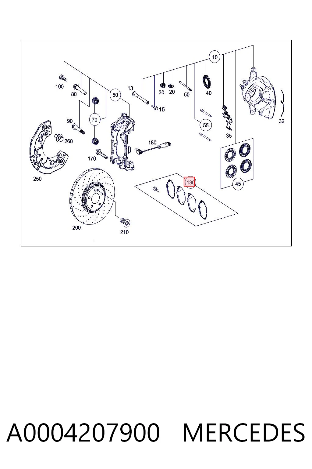 A0004207900 Mercedes Klocki hamulcowe przednie tarczowe