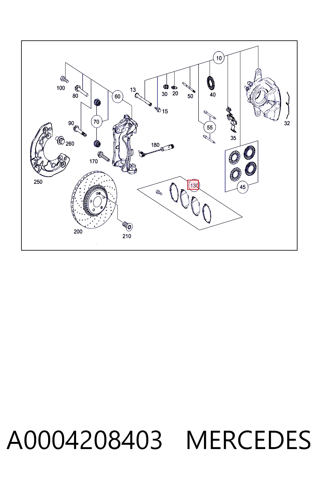 A0004208403 Mercedes Klocki hamulcowe przednie tarczowe
