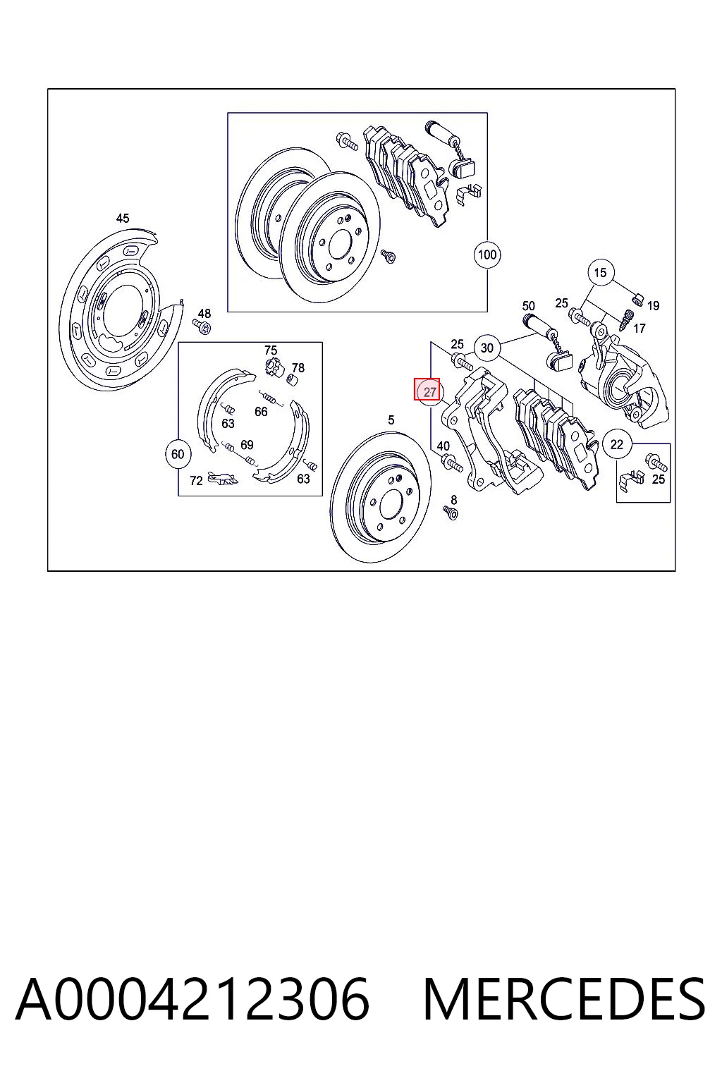 Jarzmo zacisku hamulcowego tylnego do Mercedes Vito 639
