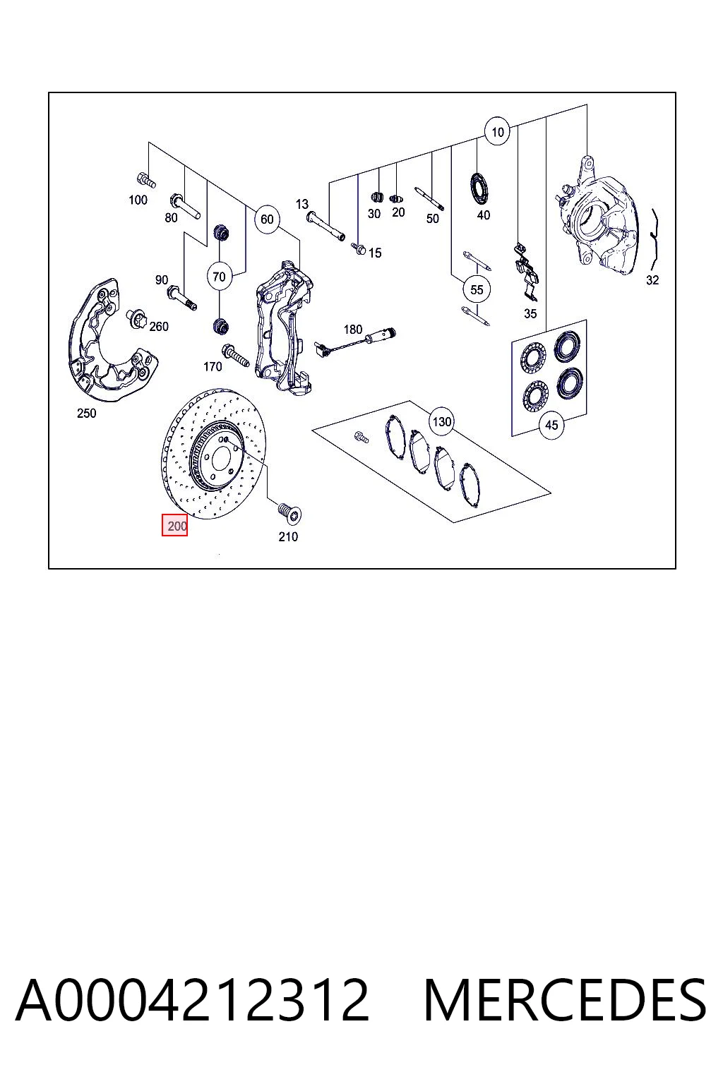 A0004212312 Mercedes Tarcza hamulcowa przednia