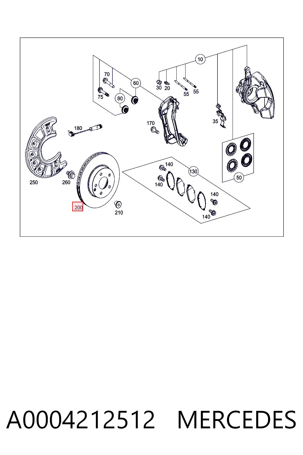 A0004212512 Mercedes Tarcza hamulcowa przednia