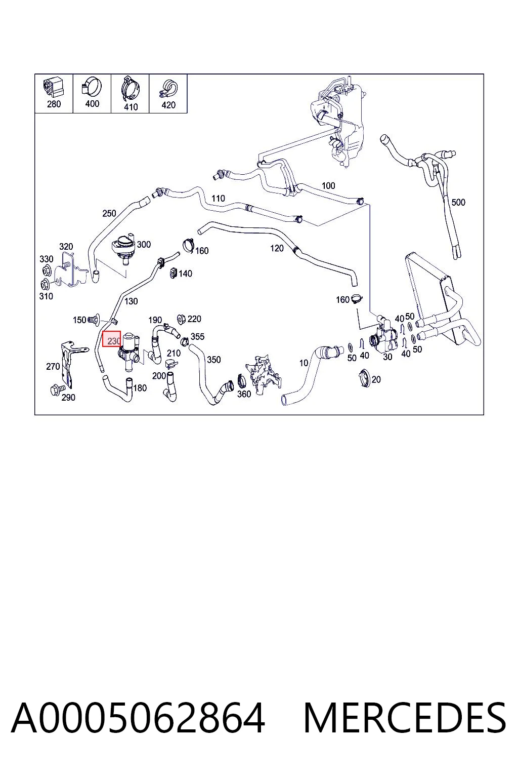 A0005062864 Mercedes Regulujący zawór chłodziwa
