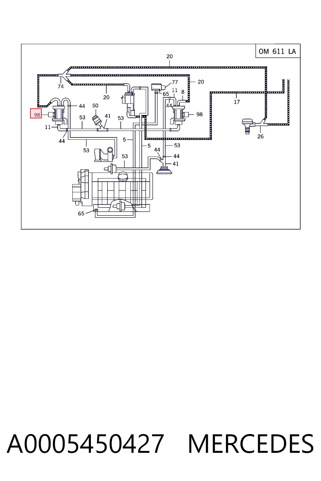 A0005450427 Mercedes Przetwornik ciśnienia (solenoid) doładowania