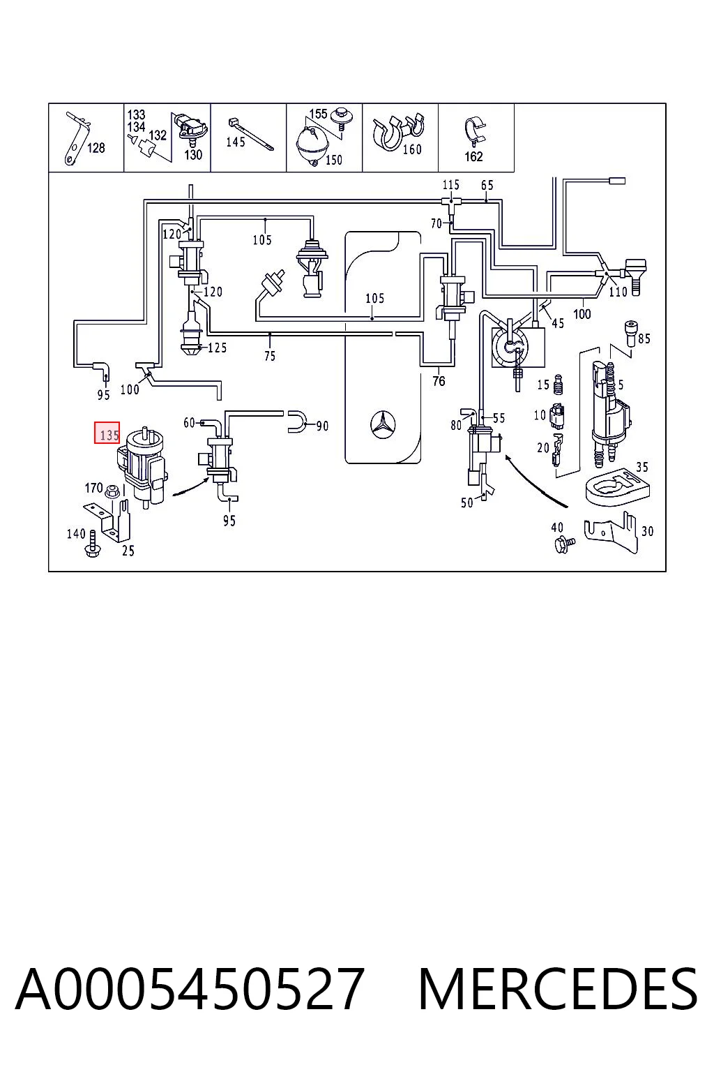 A0005450527 Mercedes Przetwornik ciśnienia (solenoid) doładowania