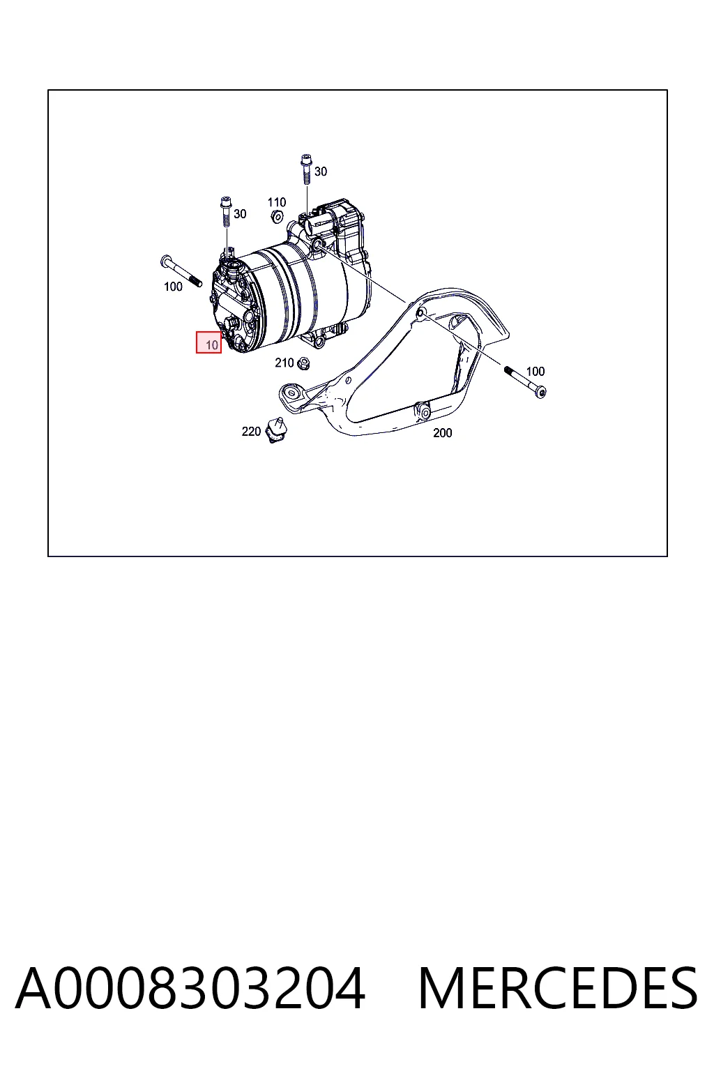 A0008303204 Mercedes Sprężarka klimatyzacji