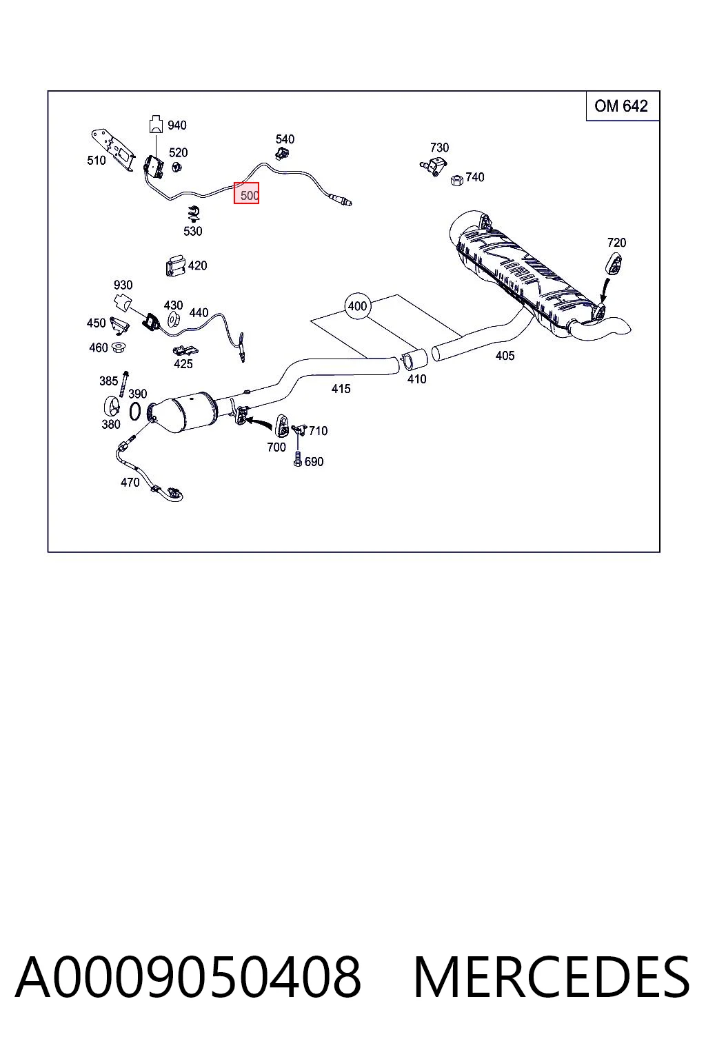 A0009050408 Mercedes Czujnik temperatury spalin, filtra cząstek stałych