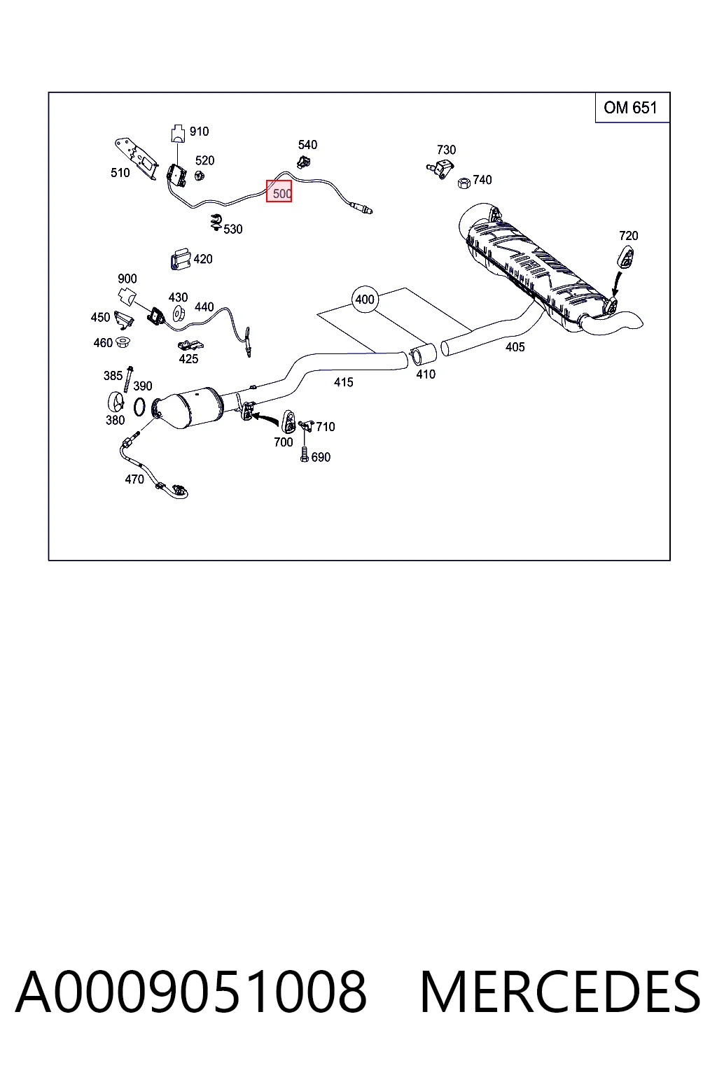 A0009051008 Mercedes Czujnik temperatury spalin, filtra cząstek stałych