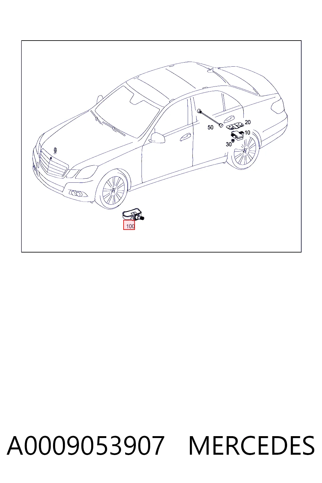 A0009053907 Mercedes Czujnik ciśnienia w oponach