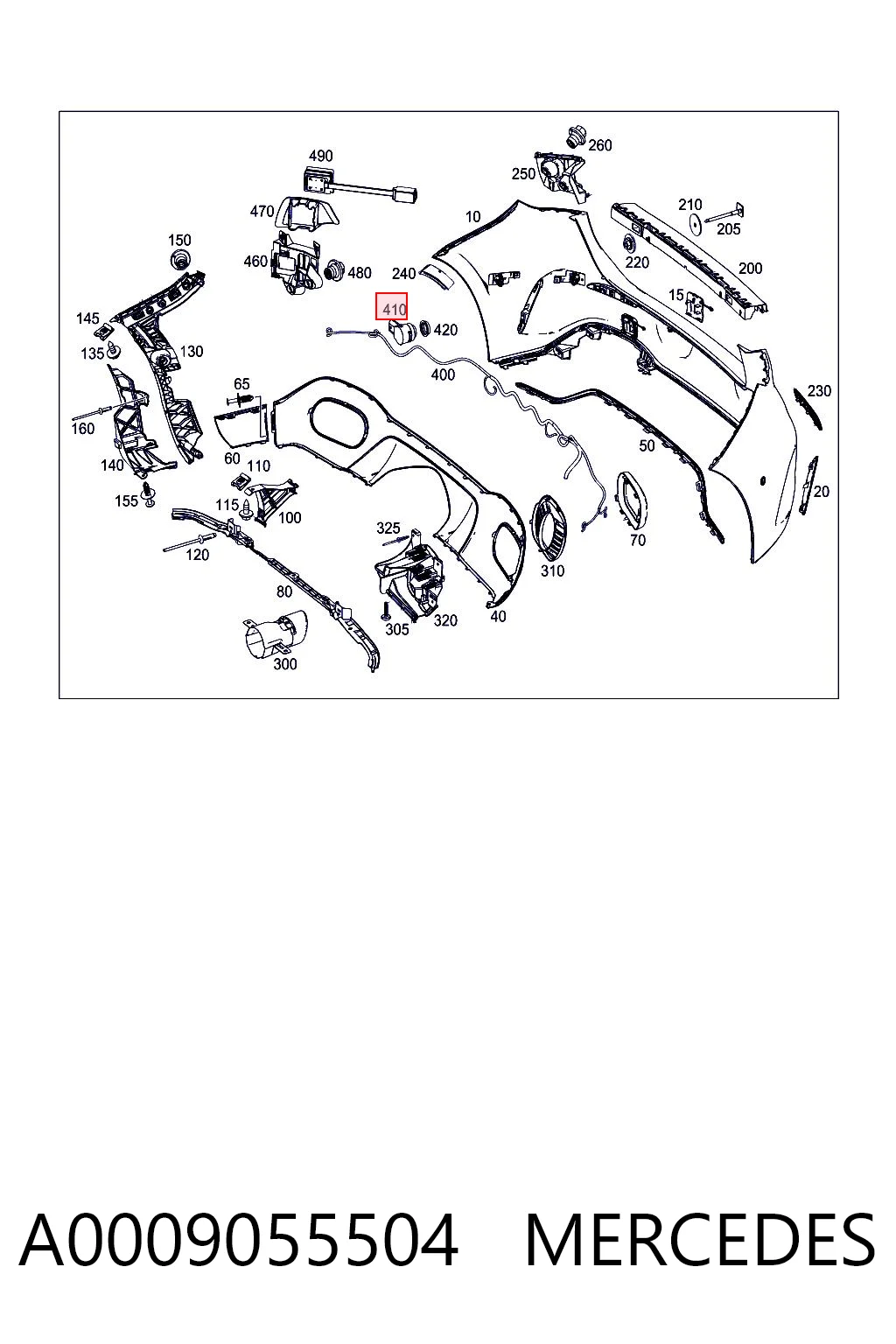A0009055504 Mercedes Czujnik parkowania przedni/tylny środkowy