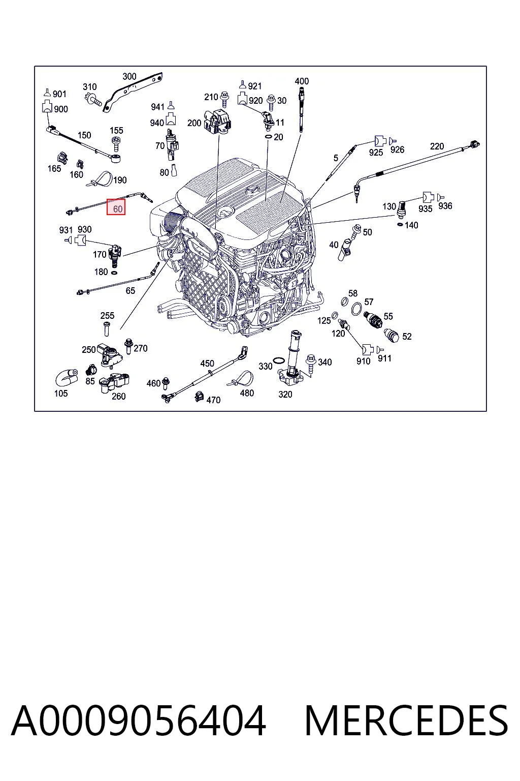 A0009056404 Mercedes Czujnik temperatury spalin, przed turbiną