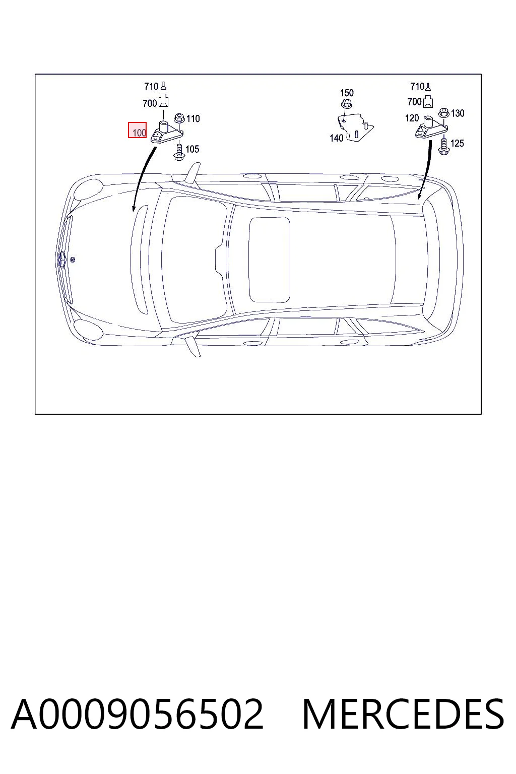 A0009056502 Mercedes Czujnik przyspieszenia pionowego