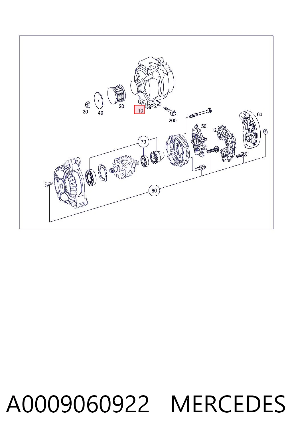 A0009060922 Mercedes Alternator
