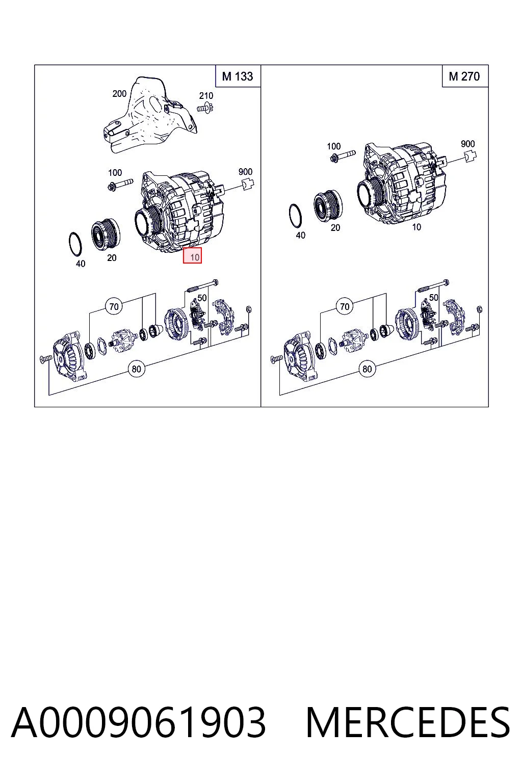 A0009061903 Mercedes Alternator