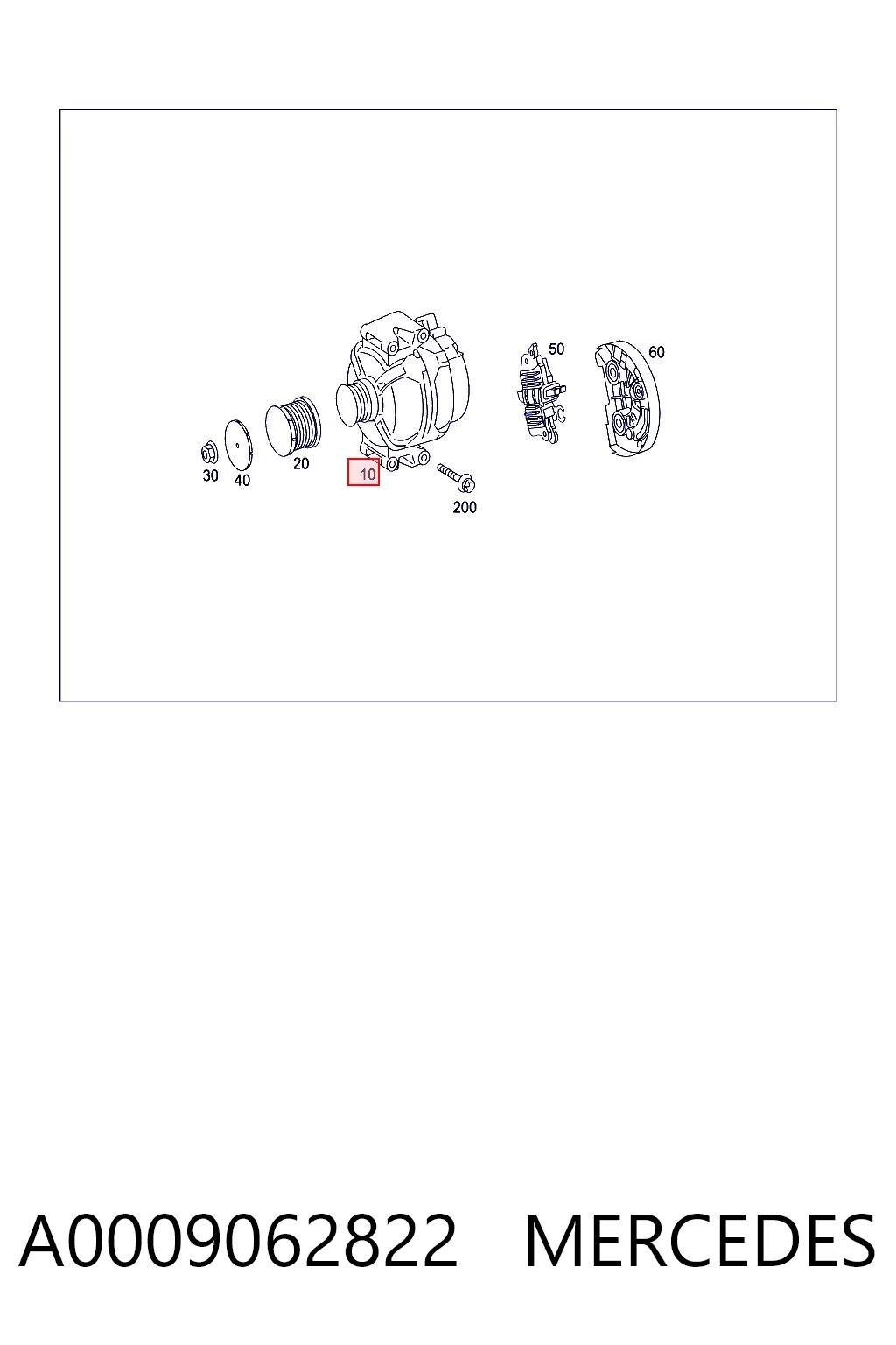 A0009062822 Mercedes Alternator