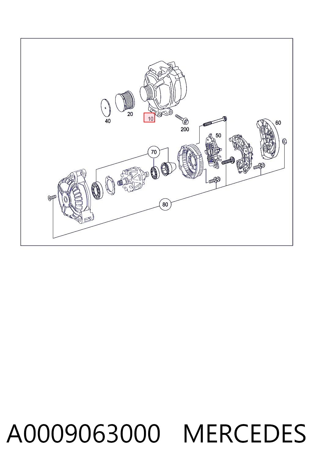 A0009063000 Mercedes Alternator