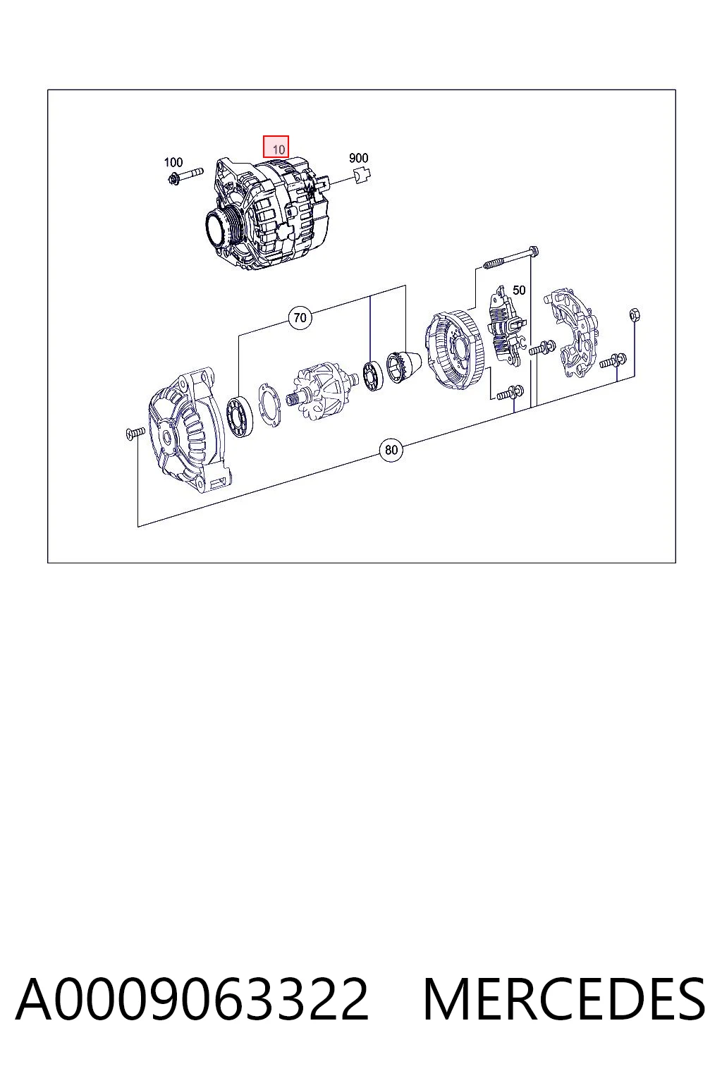 A0009063322 Mercedes Alternator