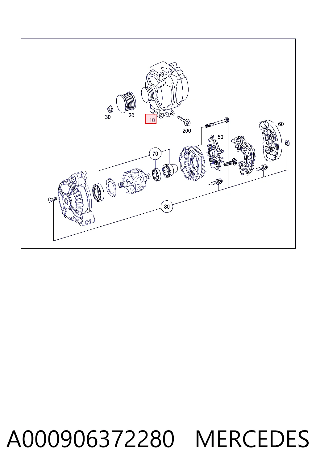 A000906372280 Mercedes Alternator