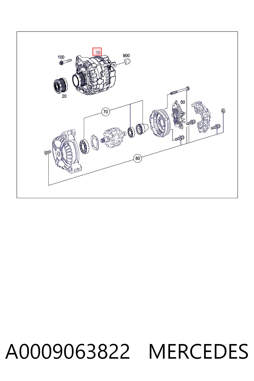 A0009063822 Mercedes Alternator