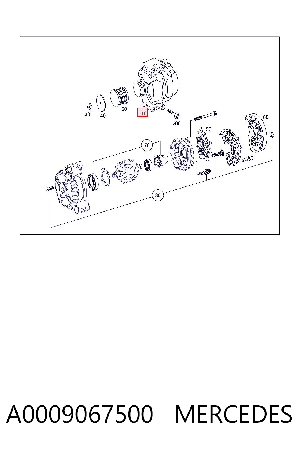 Alternator Mercedes ML/GLE coupe (C292) (2015 - 2019) cena, od 220,16 USD