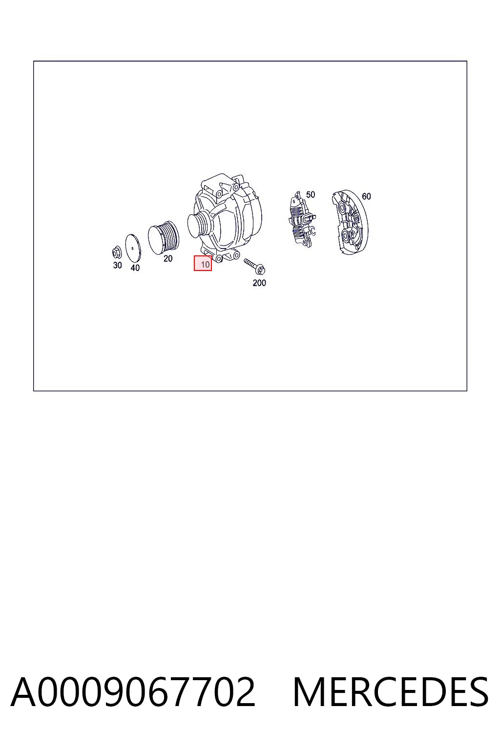 A0009067702 Mercedes Alternator