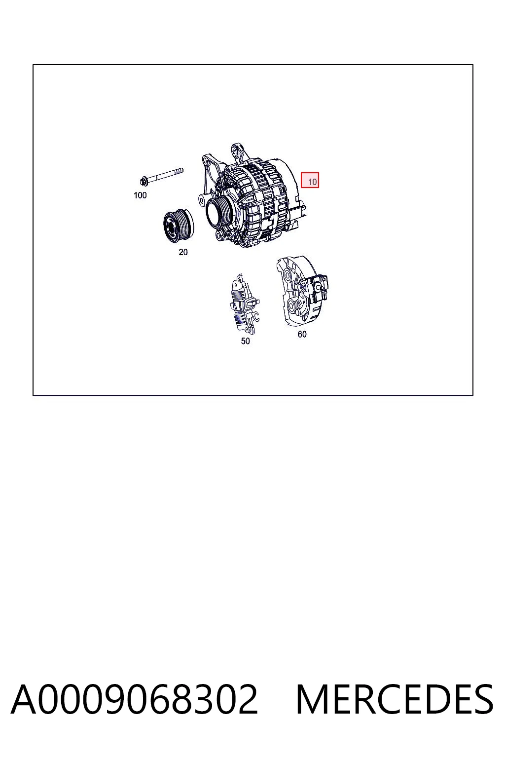 A0009068302 Mercedes Alternator