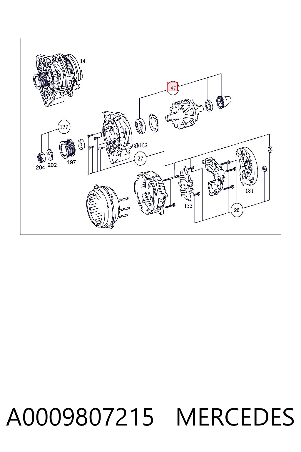 Łożysko alternatora do Mercedes Benz Truck Vario 667